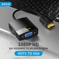 Jasoz HDMI to VGA Adapter HD 1080P HDMI Male to VGA Female Converter with Audio Power Supply Video Cable for PC Laptop Tablet TV