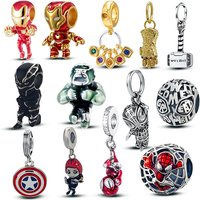 Marvel Avengers Inspired Charm Beads Compatible With European Bracelets, Superhero DIY Making Jewelry Gift For Fans Daily Wear.