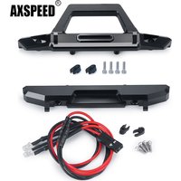 AXSPEED Metal Front/Rear Bumper with Light for Axial SCX24 AXI00002 JEEP Wrangler 1/24 RC Crawler Car Truck Model Upgrade Parts