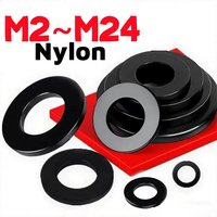 Black Flat Washer M2 M2.5 M3 M4 M5 M6 M8 M10 M12 M14 M16 M22 M24 Nylon Plain Shim Washers Plain Gasket Pad