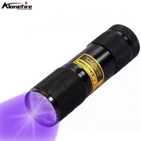 9 LED 395-400nm UV Light Flashlight Mini Torch Money Ore Leakage Id Invisible Ink Marker Pet Stains Cat Tinea Checker Use AAA