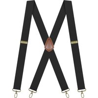 Suspenders for Men Heavy Duty X-Back Black Mens Suspenders 4 Hooks for Jeans 1.4 Inch Wide Elastic Work Suspenders Adjustable