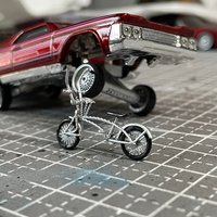 1/64 Car Model Lowrider Jumping Car Bicycle Modification Parts