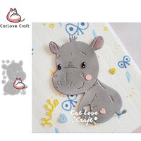 Catlove Hippopotamus Animal rear view Metal Cutting Dies Scrapbooking Stencil Die Cuts Card Making DIY Craft Embossing New Dies
