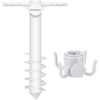 3/5 Spin Beach Umbrella Stand Windproof Inserts Spiral Umbrella Plug Equipment Umbrella Ground Anchor Outdoor Travel Accessories