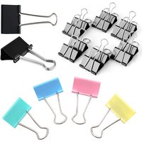 10PCS Metal Binder Clips 32mm Size Long Tail Clips Black Colorful 2 Styles Available Suitable for Photo Book File Stationery ZYF