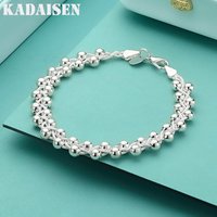 925 Sterling Silver Bracelet Beautiful Braided Beads Chain For Woman Fashion Fine Jewelry Wedding Party Gifts