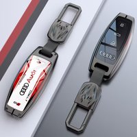 Car Remote Key Case Fob Cover Shell for Audi A3 A4 B9 A6 A7 4K A8 E-tron Q5 Q8 C8 D5 SQ8 Auto Keychain Accessories Sticker