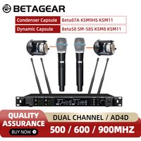 Betagear Wireless Microphone Condensor Beta87 / Beta58A Dynamic Microfone Digital Receiver Fit Original Beta SM Mic Capsule AD4D