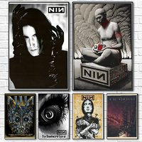 Industrial Rock Band NIN-Nine Inch Nails-Beautiful Poster Canvas painting with prints Home bedroom living room decoration gif