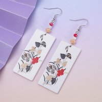 Women's Flower Earrings Dangle Acrylic 3D Printing Design Vintage Elegant 2026 Trend Fashion Unique Jewelry Valentine's Day Gift