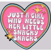 "Just a Girl" Enamel Pins Women's Brooches Lapel Pins Cute Heart Badge on Backpack Costume Accessories Funny Jewelry Gifts