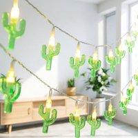 10/20 LED Cactus String Lights Battery Operated for Home Garden Tropical Beach Hawaiian Holiday Theme Party Decoration Supplies