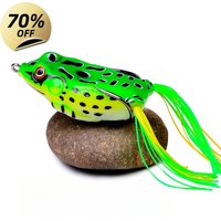 Clearance Soft Silicone Frog Baits 5/8.5/13G, Plastic Freshwater Lures with Fishhooks&3D Eyes, Top Water Fishing Artificial Bait
