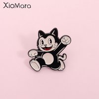 Cartoon Vintage Cat Enamel Pin Classic Animated Character Brooch Badges Backpack Accessories Gifts for Friends