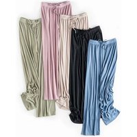 Summer Ice Silk Wide Leg Pants for Women Thin Ice Pants High Waist Draping Casual Loose Straight Leg Pants Floor Trousers