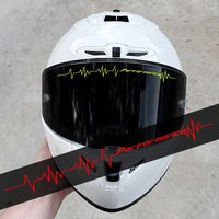 1PC Performance Heartbeat Motorcycle Helmet Sticker, Waterproof Vinyl Decal, Multi Colors