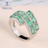 Luxury Natural Zambian emerald Rings 925 sterling Silver fine quality green gems Fine jewelry for women anniversary gift