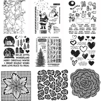 Chirstmas Tree Flower Clear Stamps For DIY Craft Making Card Photo Album Scrapbooking Decoration Template Mould Art Decoration