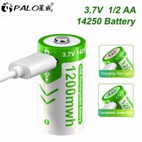 3.7V 1/2 AA Battery 1200mWh 14250 ER14250 Rechargeable Lithium Batteries USB Type-C Charging For PLC CNC Machine Tools Gas Meter