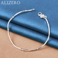 ALIZERO 925 Sterling Silver Bracelet Snake Bone Chain Bracelets For Women Man Jewelry For Fashion Party and Daily Wear