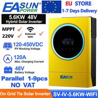 Onduleur solaire hybride EASUN POWER 5.6KW 48V 230VAC 120A avec chargeur solaire MPPT, entrée PV 6000W, onduleur solaire connecté au réseau avec WIFI