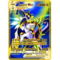 Pokemon Metal Card 10000 Points Arceus Charizard Super Card Golden Spanish Mewtwo Vmax GX EX Anime Collection Cards Gift