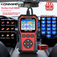 2026 KONNWEI KW330 Car OBD2 Diagnostic Tool Full Function Fault Code Clear Reader Vehicle Monitoring Sensor Test I/M Readiness