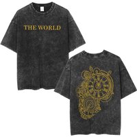 Anime Jojo Bizarre Adventure Dio Brando The World Vintage Acid Washed T Shirts Men Women Cotton Casual Short Sleeves T-shirts