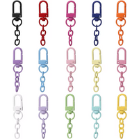 10pcs/lot Keyring Lobster Clasp Spring Buckle With Chains Colored Keychains For DIY Jewelry Making Key Ring Hooks Bags Buckle