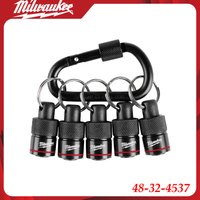 Milwaukee 48-32-4537 5-częściowy zestaw uchwytów na bity z karabińczykiem, przenośny, wytrzymały organizer narzędzi dla wykonawców i majsterkowiczów