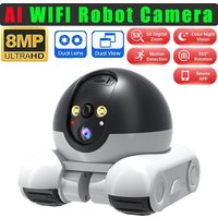 8MP HD1080p APP Dual Lens Cat/Dog Playing Running IP Camera Full Color AI Humanoid Detection Home Security CCTV Baby Monitor