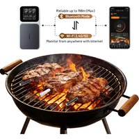 INKBIRD INT-33I-BW WiFi Bluetooth Meat Thermometer with 3 Multi-sensor Probes AI Real-time Calibration for Cooking Grilling
