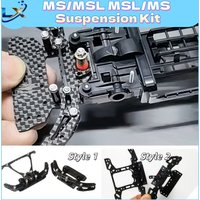 1SET Carbon Fiber Front/Rear Bracket MS MSL S2 Reinforcing Plate CNC Stay Tamiya Mini 4WD DIY Parts For DIY, 4WD Suspension Kit