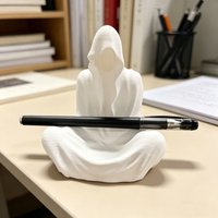 3D Printed Zen-Style Meditation Pen Holder, Personalized Stationery Storage, Creative Niche Artistic Desktop Decoration, Personalized Pen Stand, Single Piece