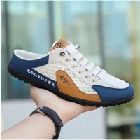 Man Shoes Summer BaoTou Half Slippers Mesh Breathable Casual Shoes Comfort Driving Flats Soft Sole Support Half Slippers for Men