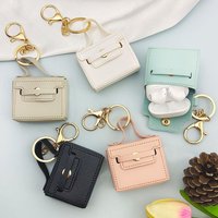 Fashion Coin Purse Key Ring Solid Color Handbag Shape Key Chains Creative Earphone Storage Case Car Backpack Ornaments