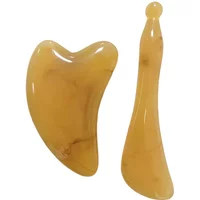Facial Gua Sha Set - Horn & Resin Tools for Lymphatic Drainage - Reduce Puffiness & Define Jawline