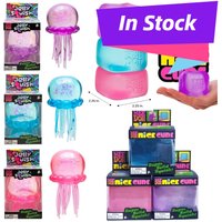 Trending Schylling Doh Jellyfish & Cube Squish Toy Soft Jelly Squeeze Stress Relief Fidget Toy, Sensory NeeDoh for Kids & Adults