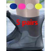AliExpress NONE 5 Pairs Silicone Waterproof Shoe Covers Reusable Non Slip Rain Boot Covers Overshoes Outdoor Rainy Day Walking Cycling Camping