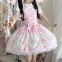 Sweet Sakura Rabbit Shop original lolita genuine jsk strap lolita dress loli dress for women Regular Fit Slim