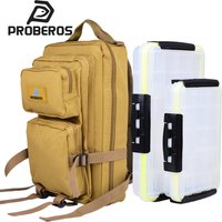 Proberos Fishing Tackle Backpack with 2 Tackle Boxes, Large Tackle Storage Bag, Lightweight Fishing Backpack Storge Fishing Gear