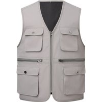 AliExpress NONE Men's Fashion Tactical Vest Spring Summer Outdoor Multi-Pocket Sleeveless Jacket Versatile for Hiking Cycling Camping Fishing