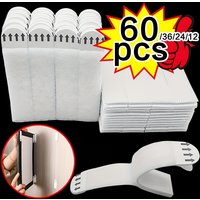 12-60PCS Heavy Duty Non Perforated Hanging Picture Strip - Easy to Use Non Trace Velcro Frame Adhesive Buckle Accessories