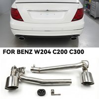 Double Car Exhaust Tip For Benz W204 C200 C300 C180 C260 UP C63 Look Stainless Steel Muffler Tip Tailpipe Nozzle Tuning