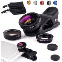 Universal 3 In 1 Fish Eye Lens Wide Angle Macro Smartphone Fisheye Lens Zoom For iPhone Xiaomi Huawei Mobile Phone Camera Lens