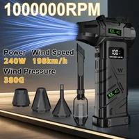 Leistungsstarker Turbo-Luftbläser mit 1.000.000 U/min, 380 g Schubkraft, Hochgeschwindigkeits-Brushless-Turbo-Jet-Gebläse mit LED-Beleuchtung
