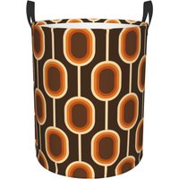 Custom 70s Pattern Orange And Brown Connected Nodes Laundry Hamper Large Clothes Storage Basket Colorful Toy for Boy Gir