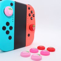 12Pcs Strawberry Silicone Thumb Stick Grip Cap Joystick Button Case Cover for N Switch Lite NS Joy-Con Wii Gamepad Controller