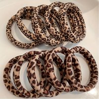 10Women's Fashionable High-Elastic Leopard Print Hair Tie Ponytail bun hair tie Versatile everyday basic hair accessories